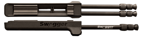Swagger Hunter 42 lightweight black polymer bipod. Adjustable and flexible, this bipod is compatible with a variety of shooting positions.